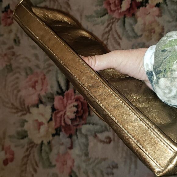VNTG Goldtone Clutch Handbag - Picture 9 of 12
